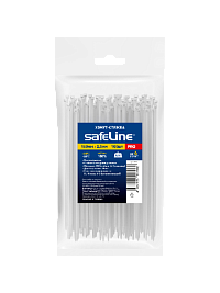 Хомут-стяжка кабельная нейлоновая Safeline 2.5x160-W-100 белая (100 шт.)