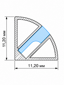 Профиль, накладной, угловой, световая линия 4 мм, L=2 м, черный (11,2x11,2)