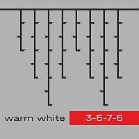 Гирлянда Kurato B001 БАХРОМА 3-5-7-5 темн.провод, 600x70 см, 240 диодов (белый тёплый)