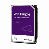 HDD Western Digital WD Purple 3.5", 4 Тб, SATA III, 5400 об/мин, для видеонаблюдения